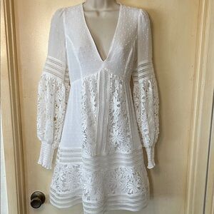 Bardot White Lace Mini Dress size 6